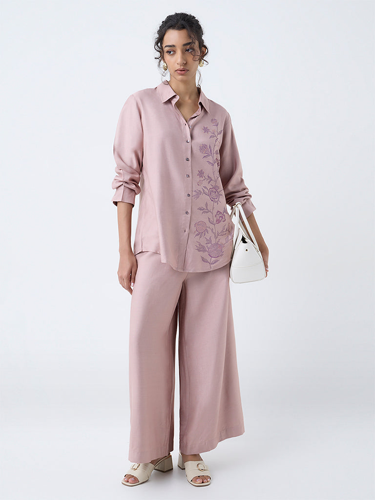 Zuba Dusty Pink Solid Pants