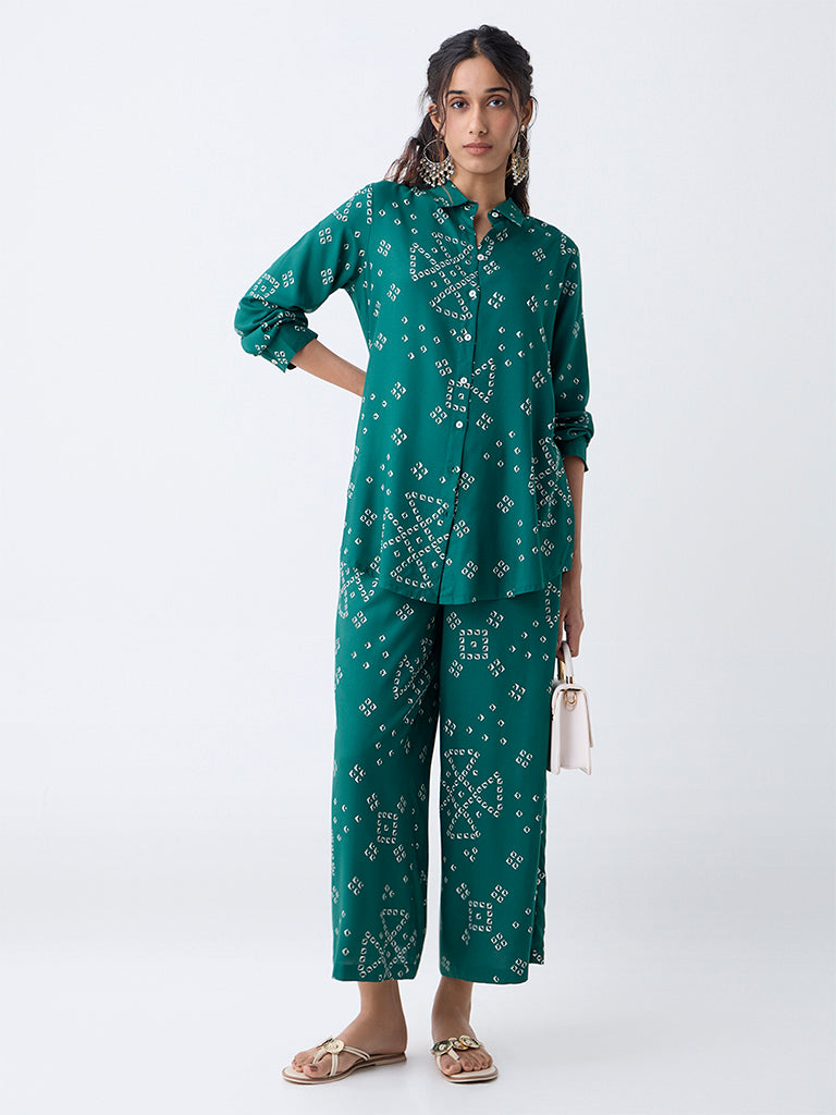 Buy Utsa Green Bandhani Printed Tunic from Westside
