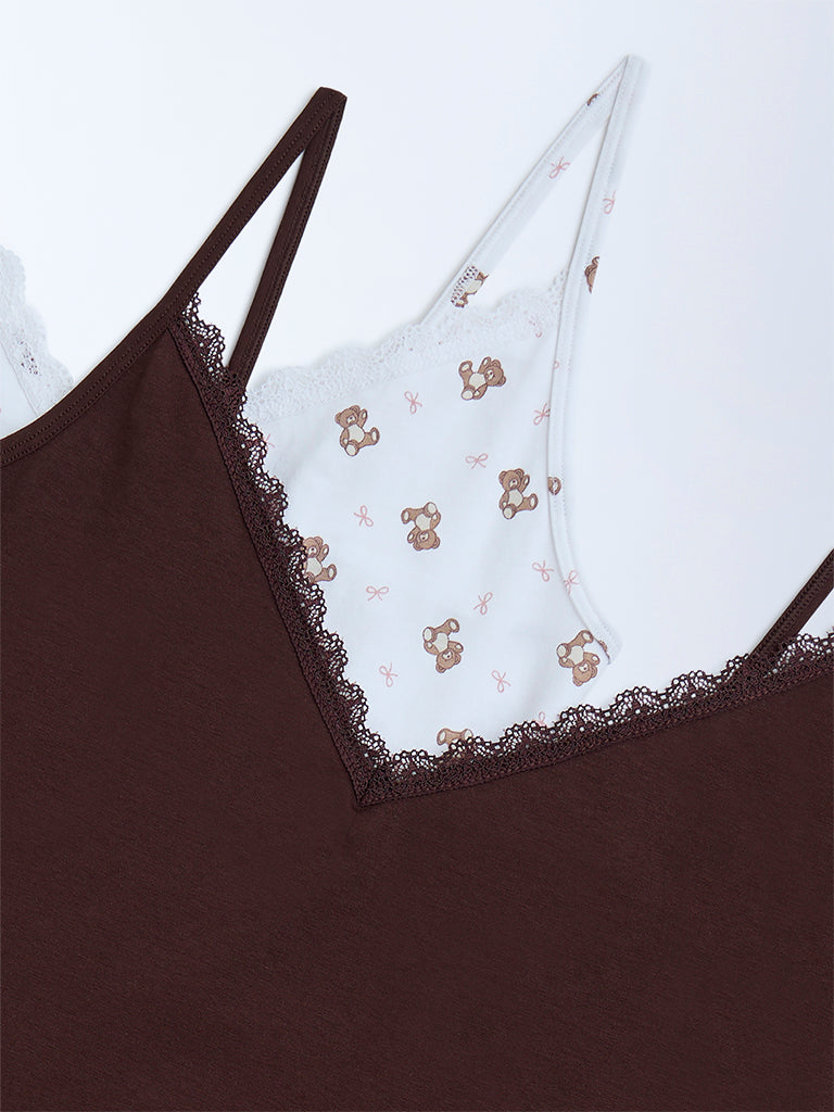 Superstar 2-Pack Printed Cotton-Blend Camisoles