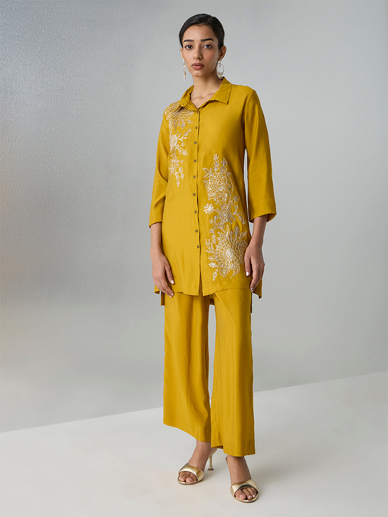 Vark Mustard Embellished Ethnic Set