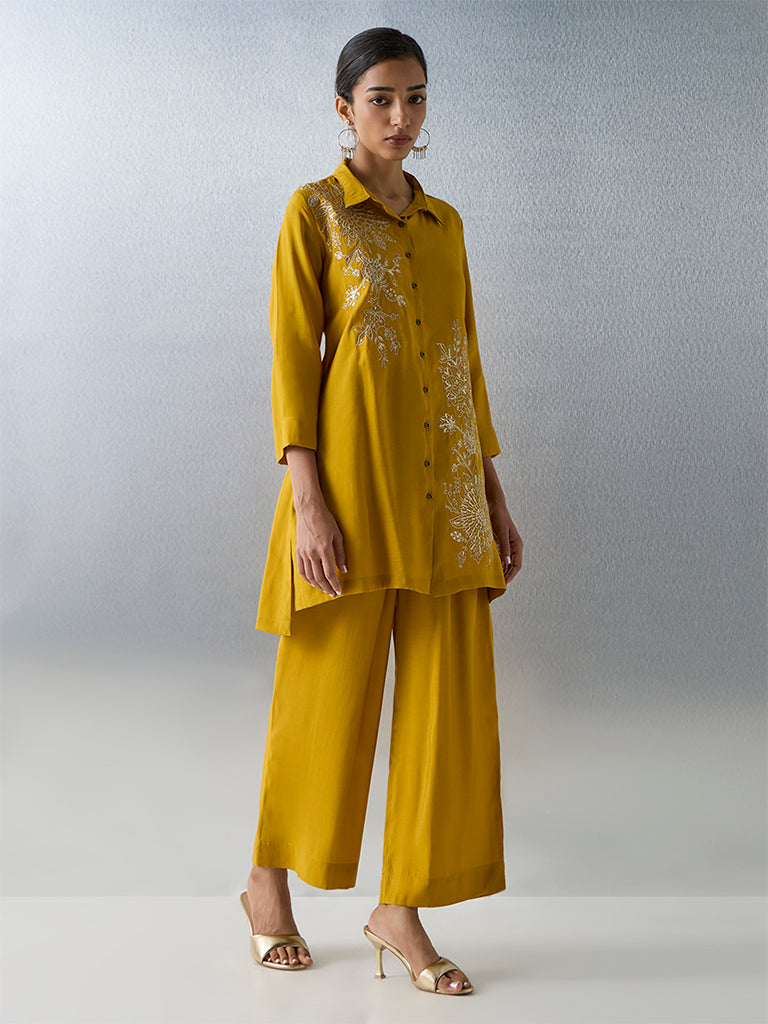 Vark Mustard Embellished Ethnic Set