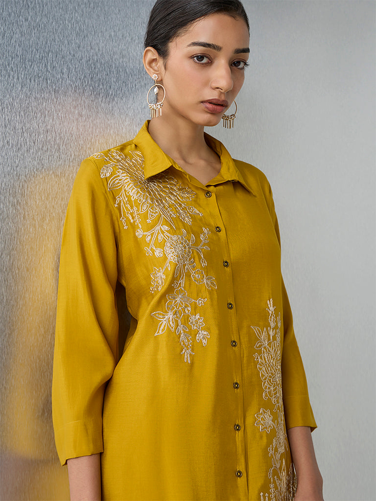 Vark Mustard Embellished Ethnic Set