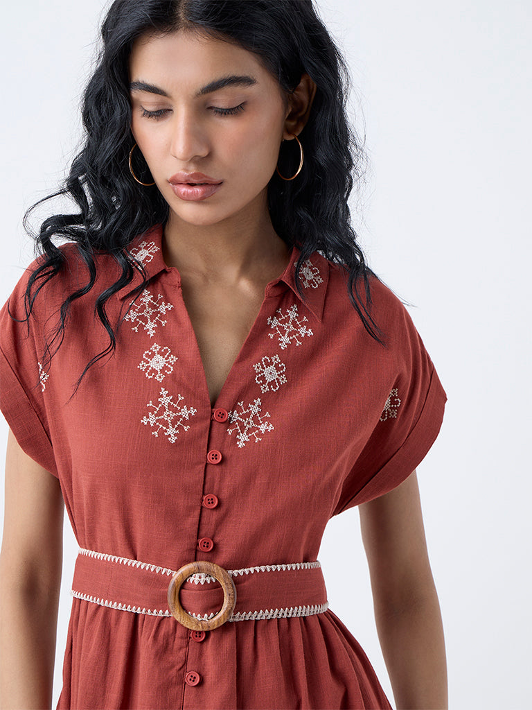 bombay paisley shirt dress Buy Bombay Paisley Off-White Cotton Shirt Dress with Belt from Westside