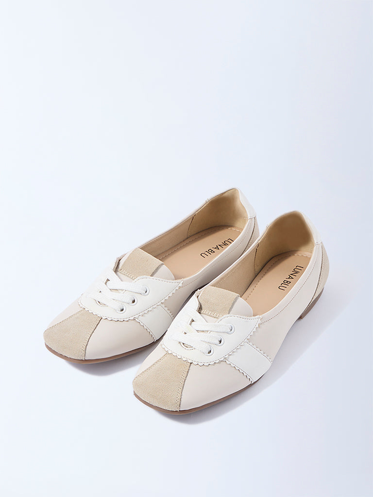 LUNA BLU Ivory Lace-Up Shoes