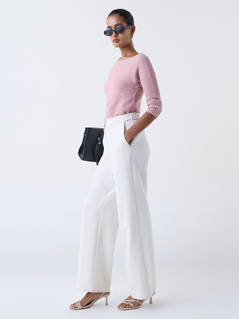 Wardrobe Pink Self-Striped Top