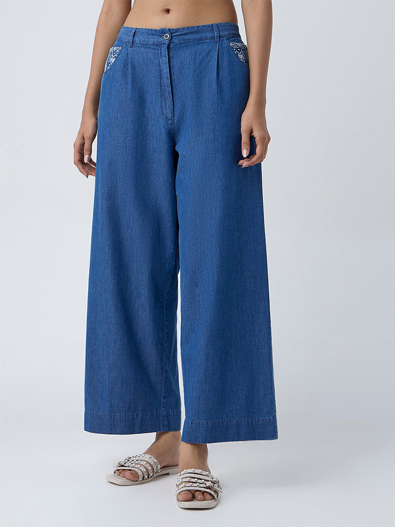 Utsa Blue Denim Pants