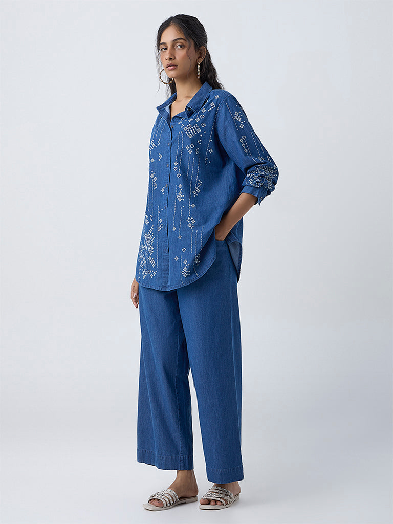 Utsa Blue Denim Pants