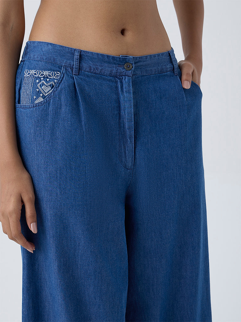 Utsa Blue Denim Pants