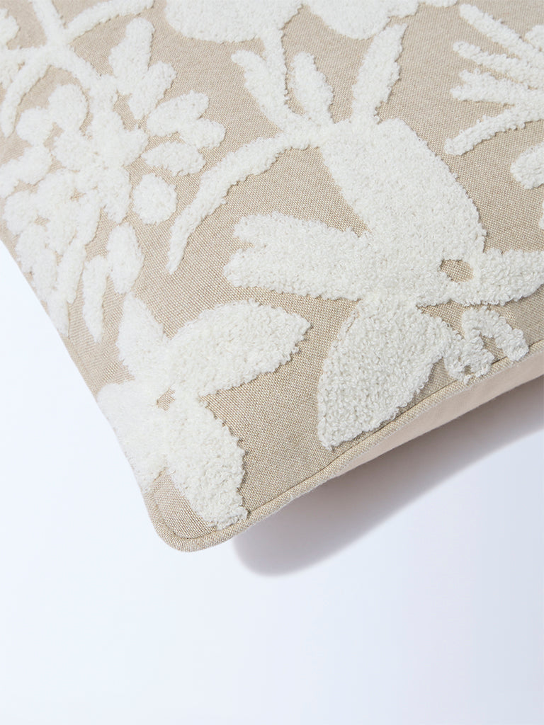 Westside Home White Floral Embroidered Cushion Cover