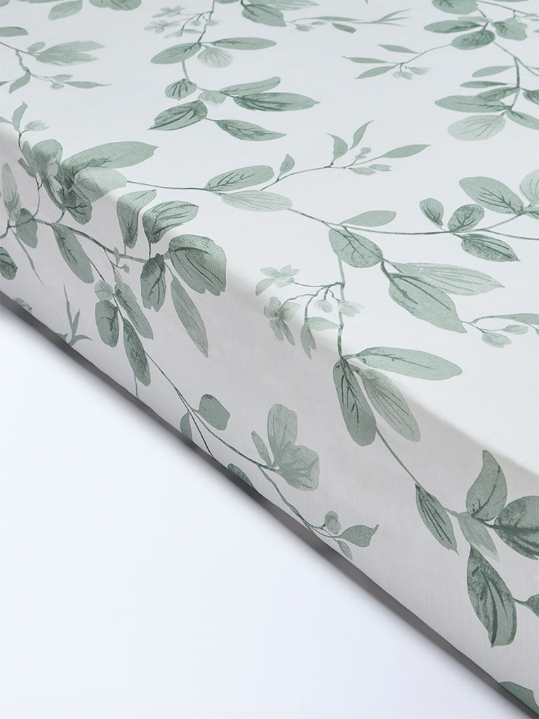 Westside Home Sage Leaf Design King Bed Sheet Set
