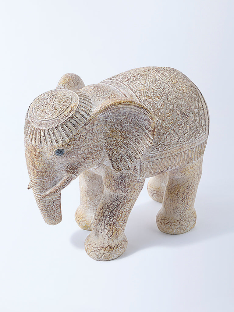 Westside Home Beige Elephant Decorative Object