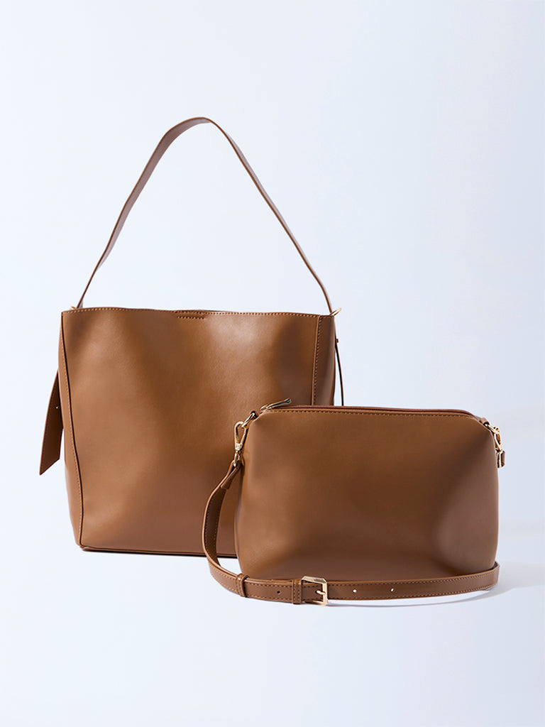 Westside Brown Sling Bag with Pouch