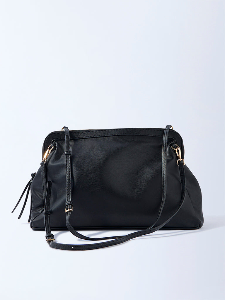 Westside Black Solid Sling Bag