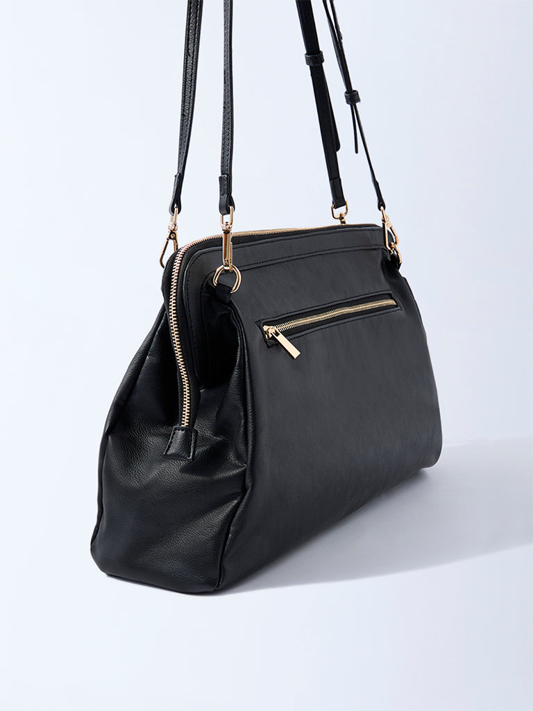 Westside Black Solid Sling Bag