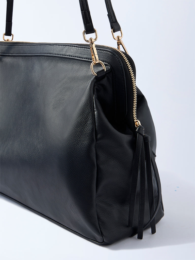 Westside Black Solid Sling Bag