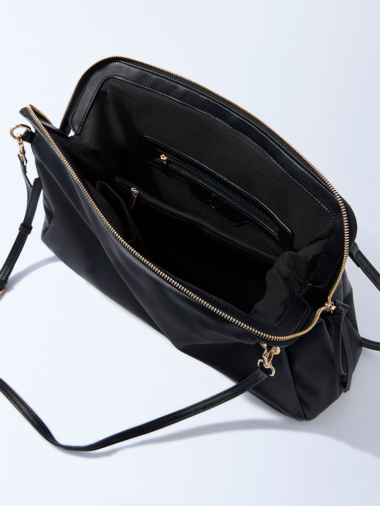 Westside Black Solid Sling Bag