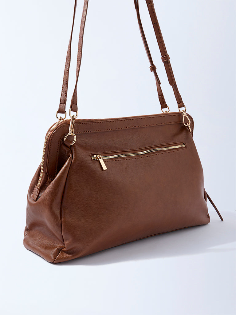 Westside Brown Solid Sling Bag