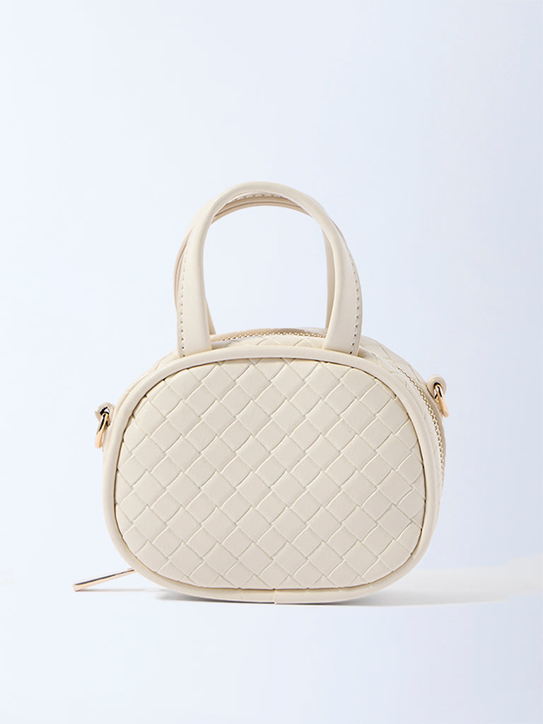 Westside Off-White Quilted Mini Sling Bag