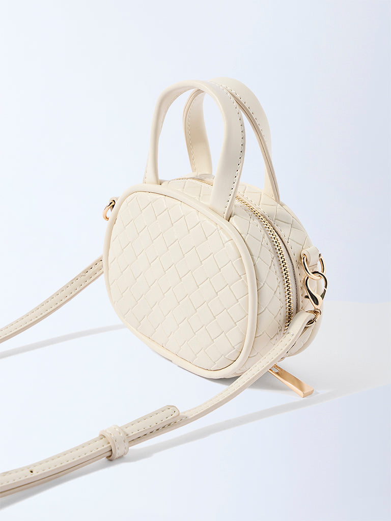 Westside Off-White Quilted Mini Sling Bag