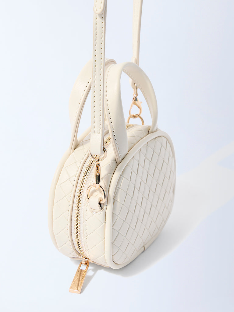 Westside Off-White Quilted Mini Sling Bag