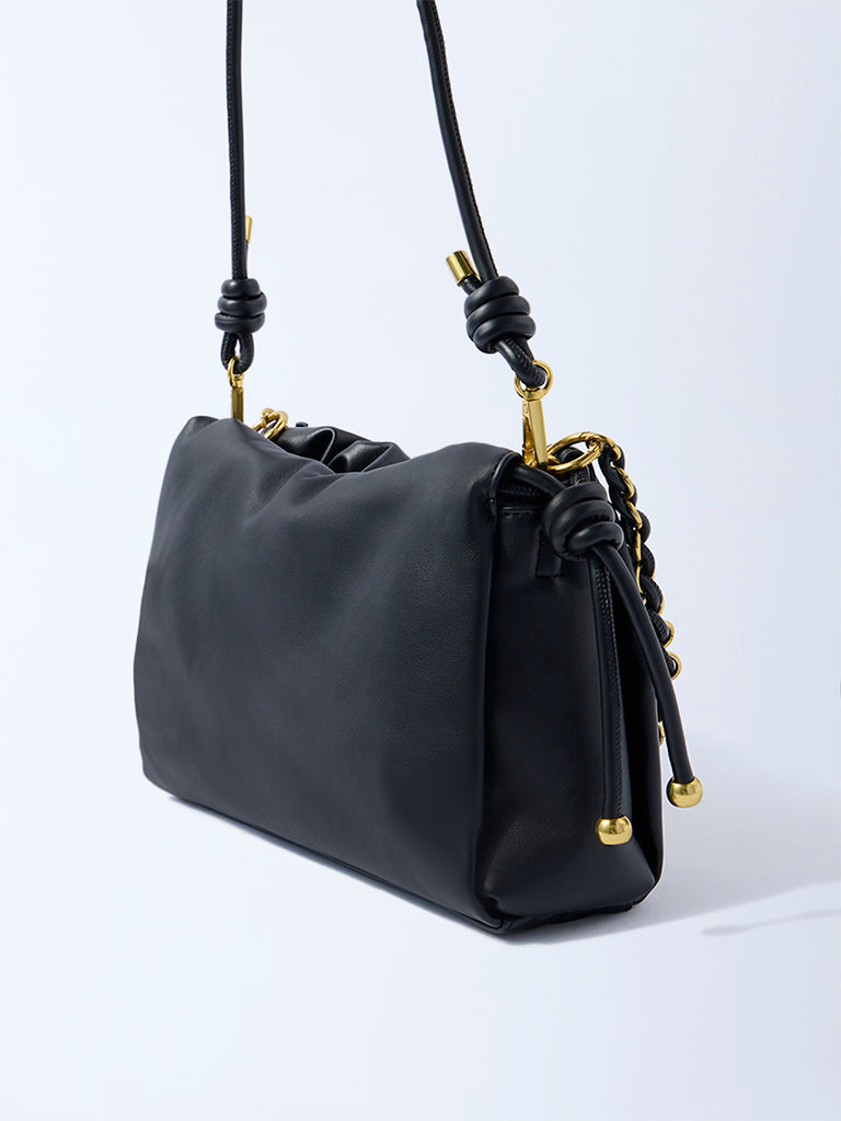 Westside Black Solid Sling Bag