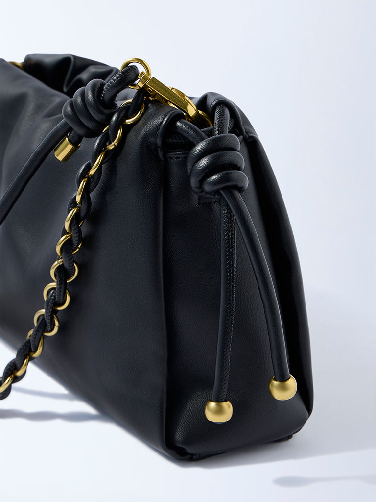Westside Black Solid Sling Bag