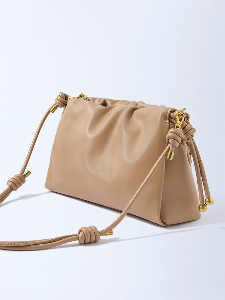 Westside Beige Solid Sling Bag