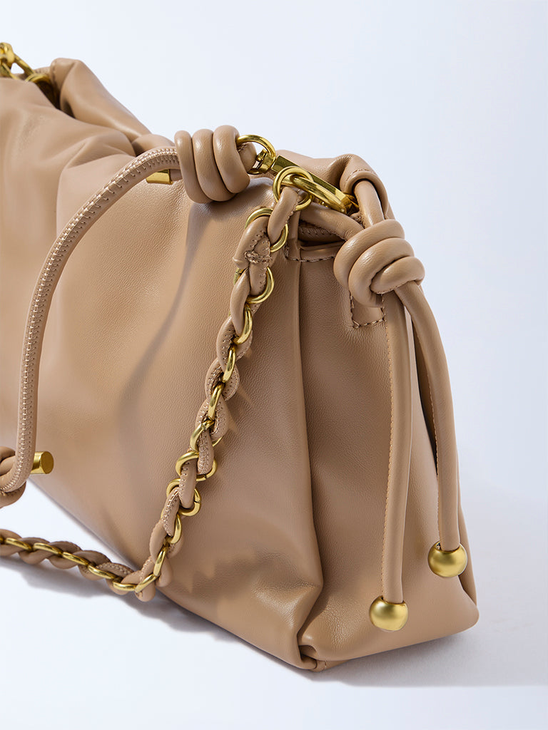 Westside Beige Solid Sling Bag