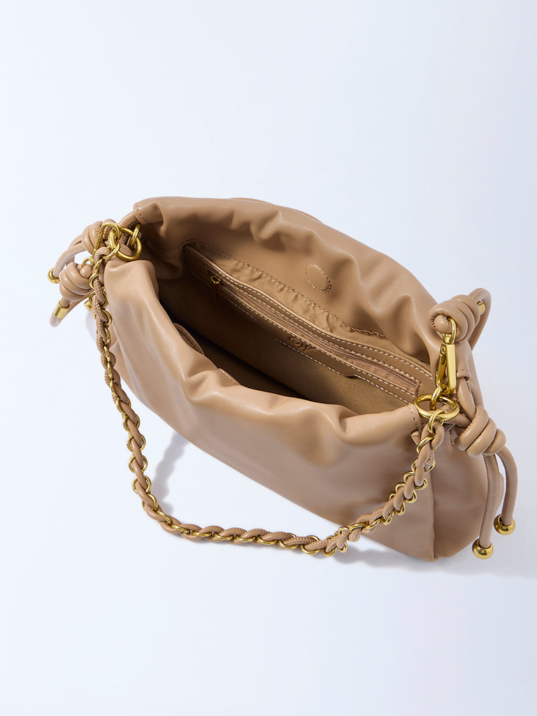 Westside Beige Solid Sling Bag