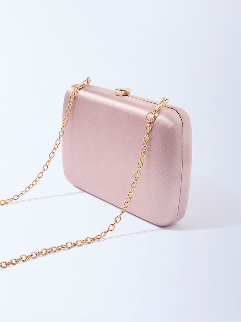 Westside Rose Gold Clutch with Sling Handle