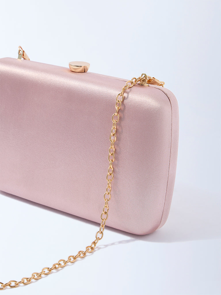 Westside Rose Gold Clutch with Sling Handle