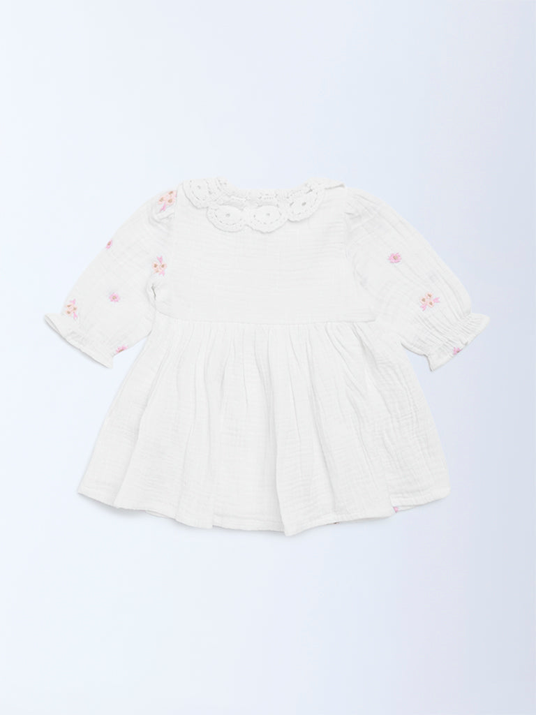 sachin and babi light blue dress Garland Ribbon Bodice Baby Dress – Cream