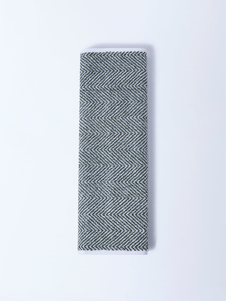 Westside Home Sage Chevron Design Hand Towel