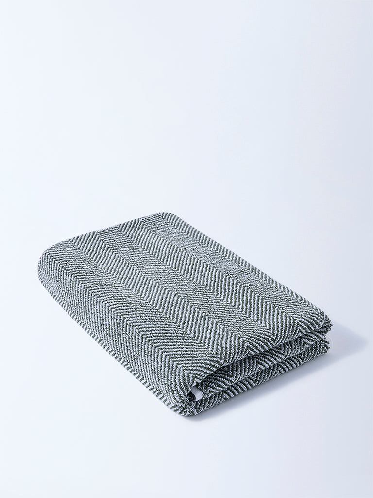 Westside Home Sage Chevron Design Bath Towel
