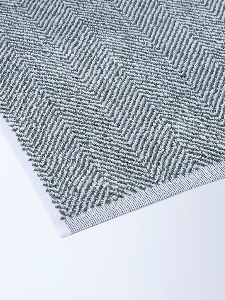 Westside Home Sage Chevron Design Bath Towel