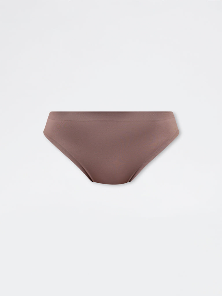 Wunderlove Brown Invisible Hi-Leg Briefs