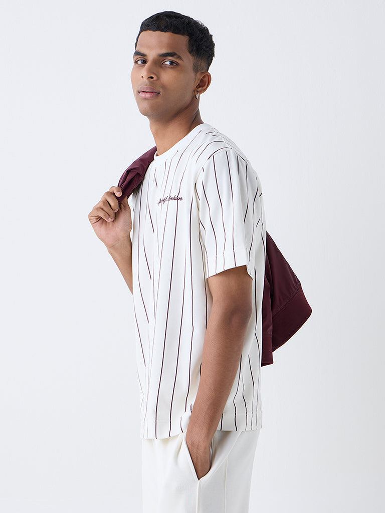 Studiofit Off-White Relaxed-Fit Cotton-Blend T-Shirt