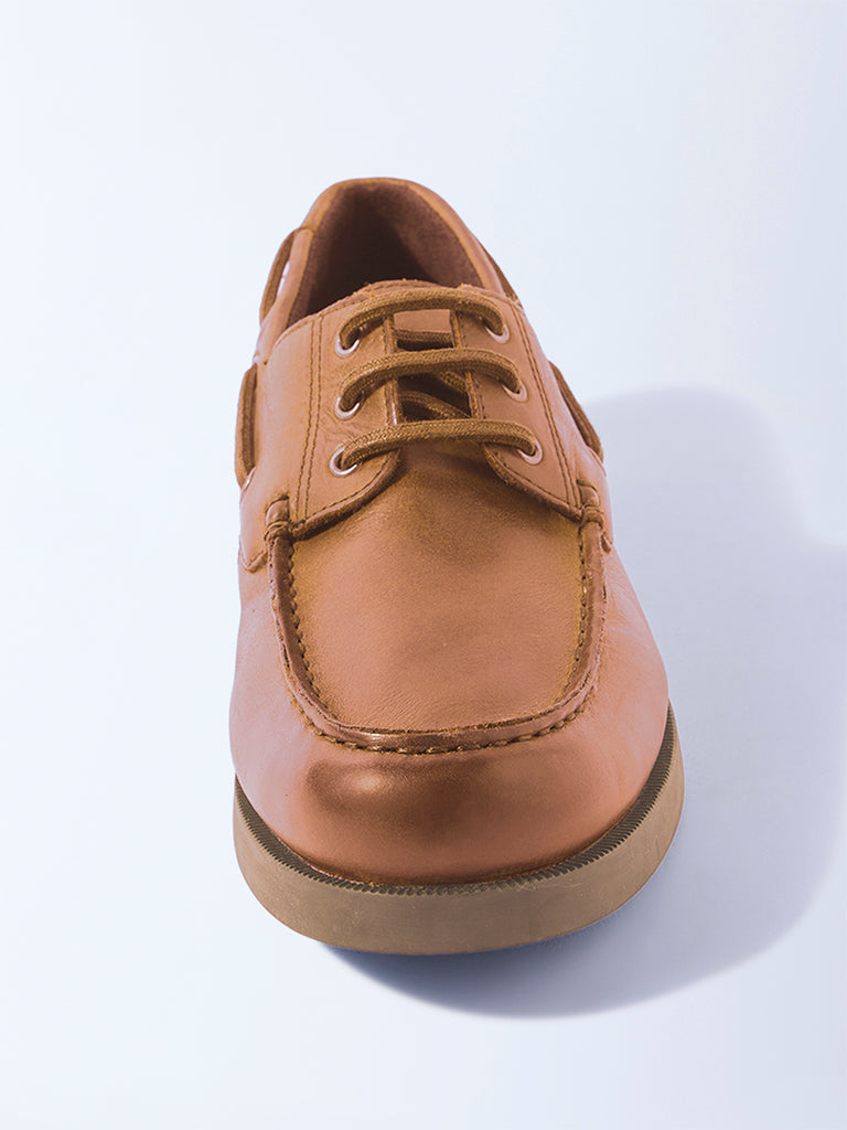 SOLEPLAY Tan Dock Boat Leather Shoes