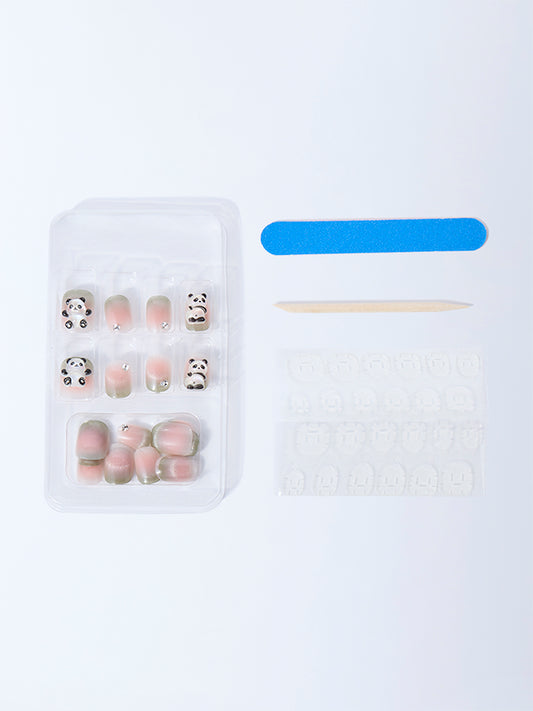 Studiowest Press & Go Cute Panda Reusable Press-On Nail Set