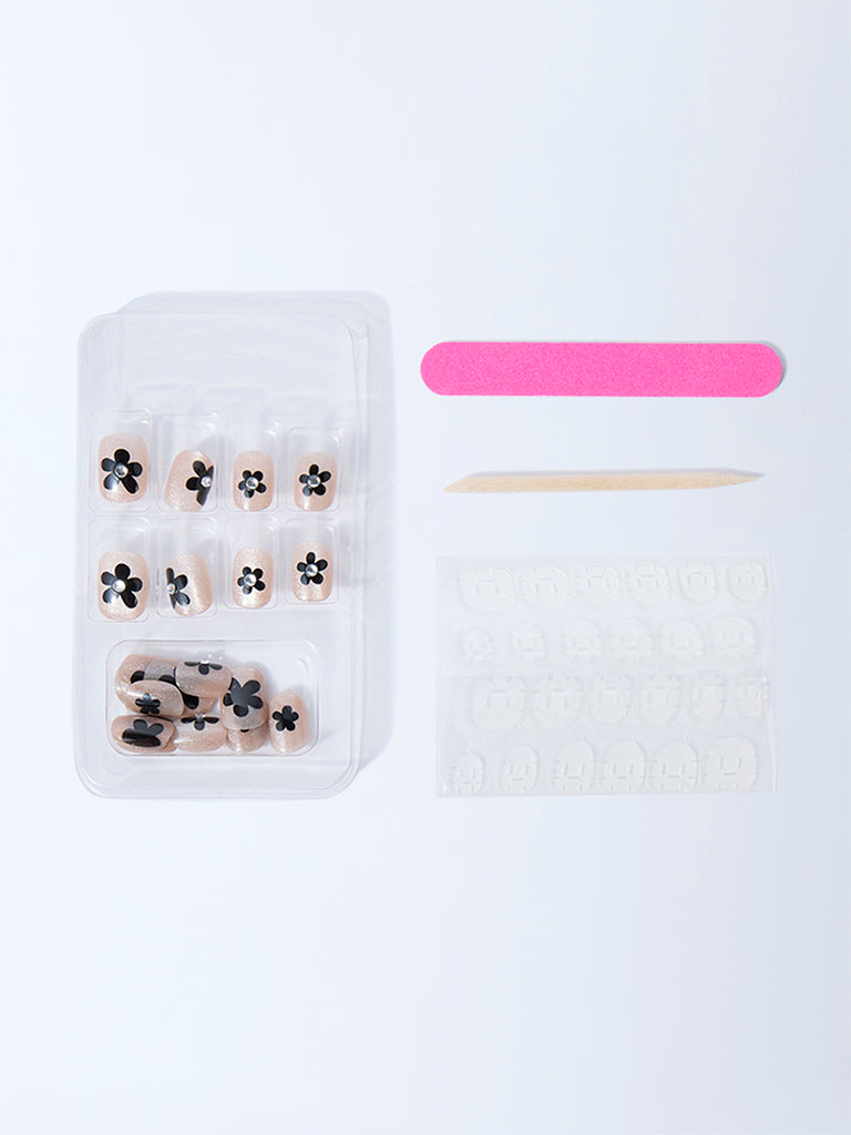 Studiowest Press & Go Floral Rhinestone Reusable Press-On Nail Set