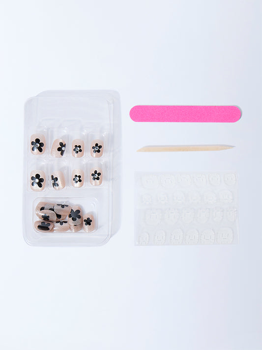 Studiowest Press & Go Floral Rhinestone Reusable Press-On Nail Set