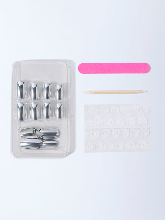 Studiowest Silver Metal Press-On Nail Set