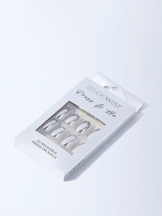 Studiowest Silver Metal Press-On Nail Set