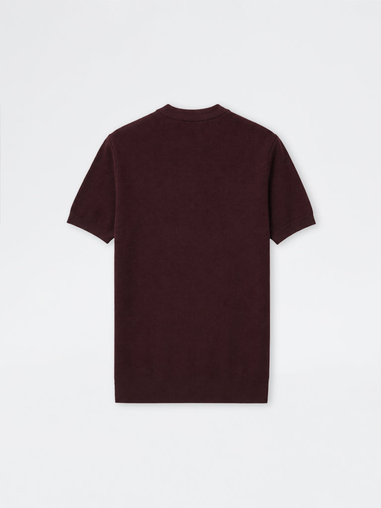 WES Formals Wine Knitted Slim-Fit T-Shirt
