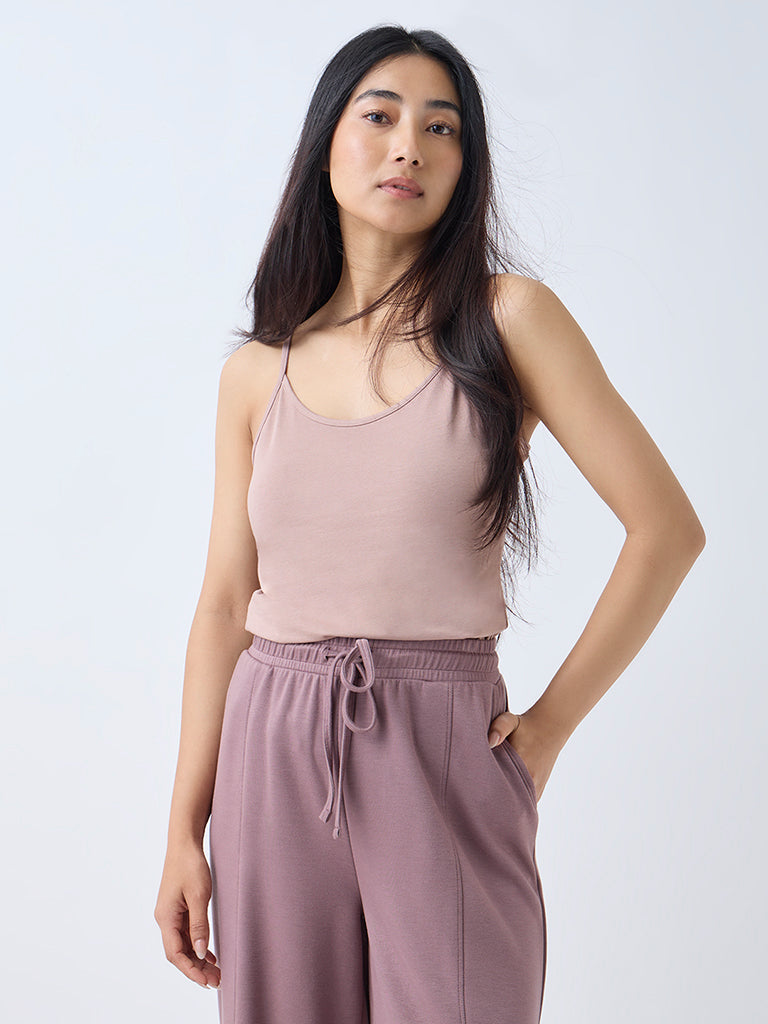 Wunderlove Beige Cotton-Blend Camisoles - Pack of 2