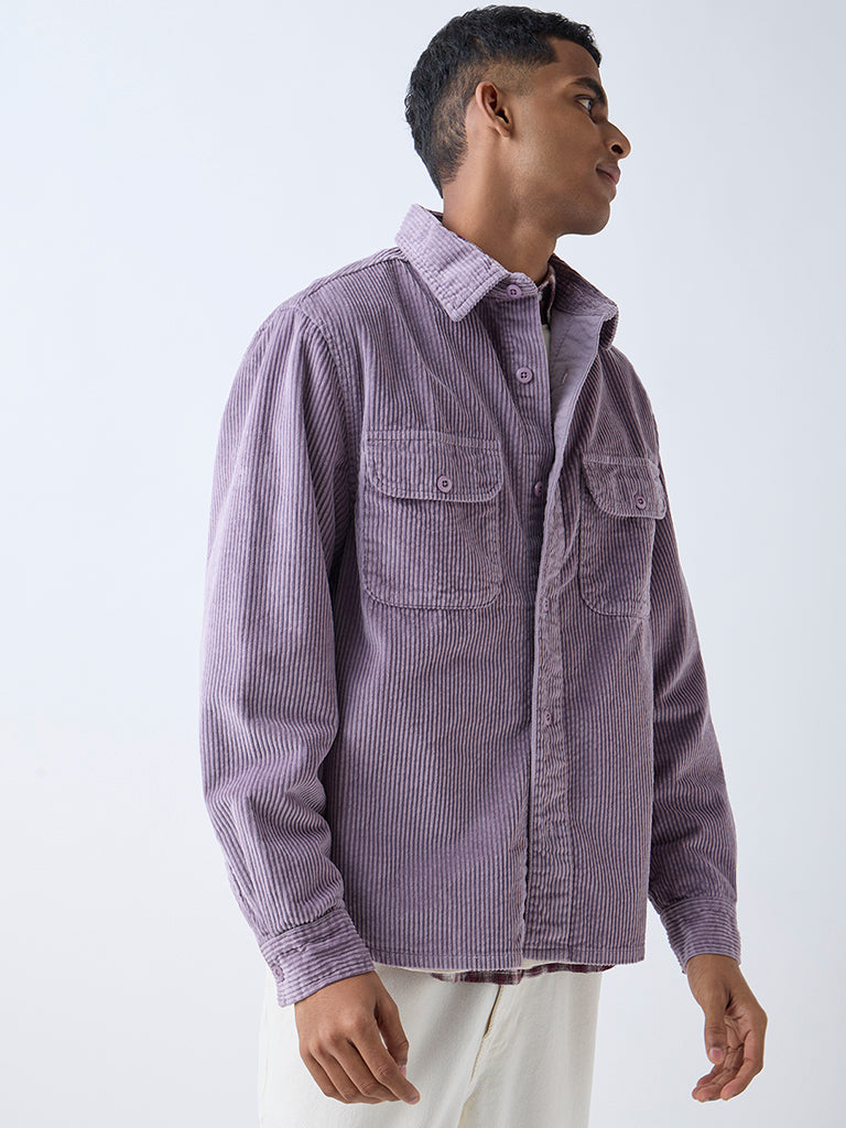 Nuon Mauve Relaxed-Fit Corduroy Shirt