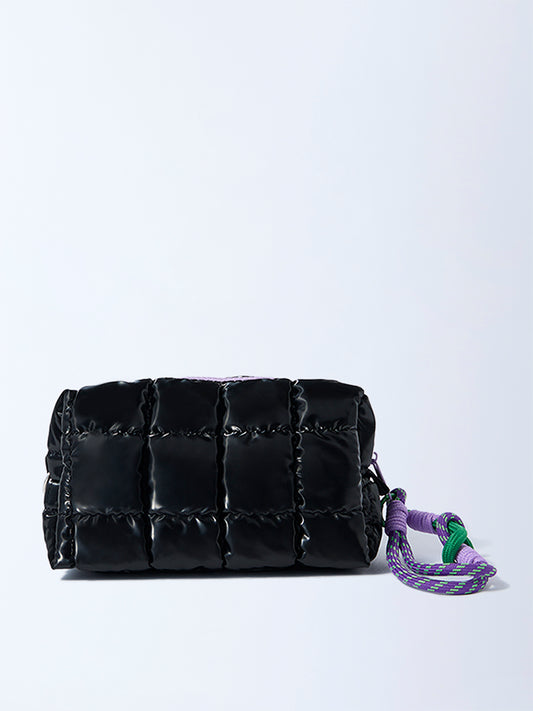 Studiowest Black Quilted Pouch with Bag Charm