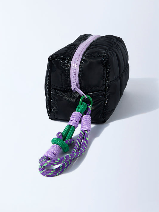 Studiowest Black Quilted Pouch with Bag Charm