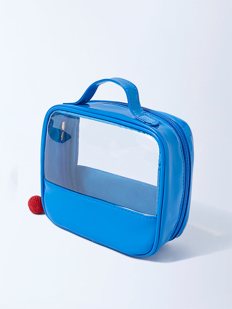 Studiowest Blue Transparent Pouch with Strawberry Bag Charm
