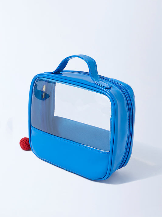 Studiowest Blue Transparent Pouch with Strawberry Bag Charm